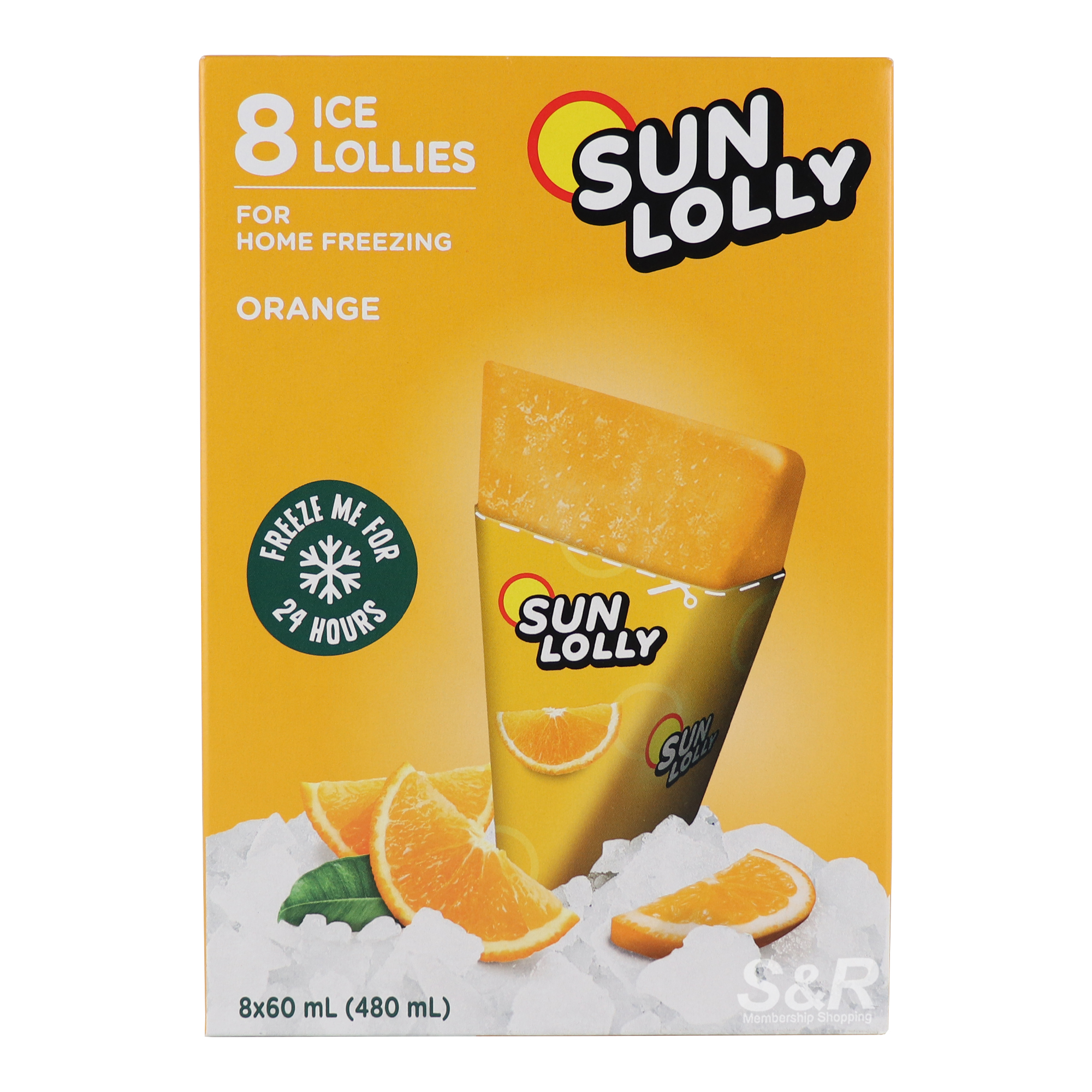 Sun Lolly Ice Pop Orange 8pcs